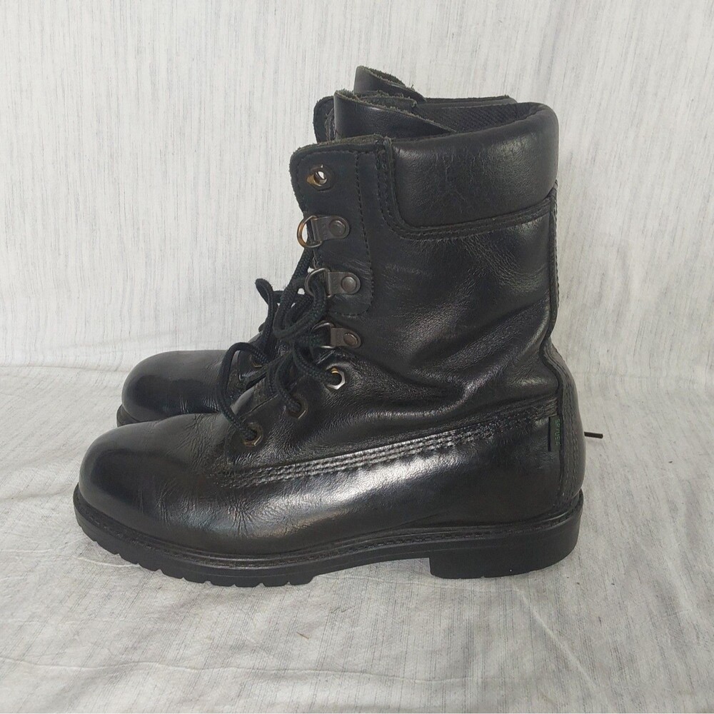 ROCKY Mens Size 7 M Black Leather Postal Duty Boots SR/USA Slip Resistant